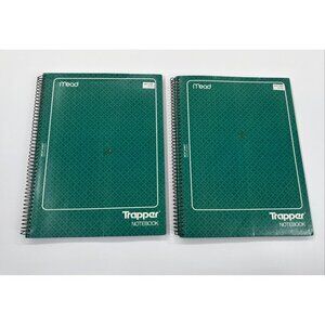 Vintage Mead TRAPPER Notebook Spiral Bound with Planning Guide Green 80 Sheets